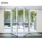 Les portes françaises de patio de cadre en aluminium mince choisissent la double porte coulissante en verre triple pour l'extérieur