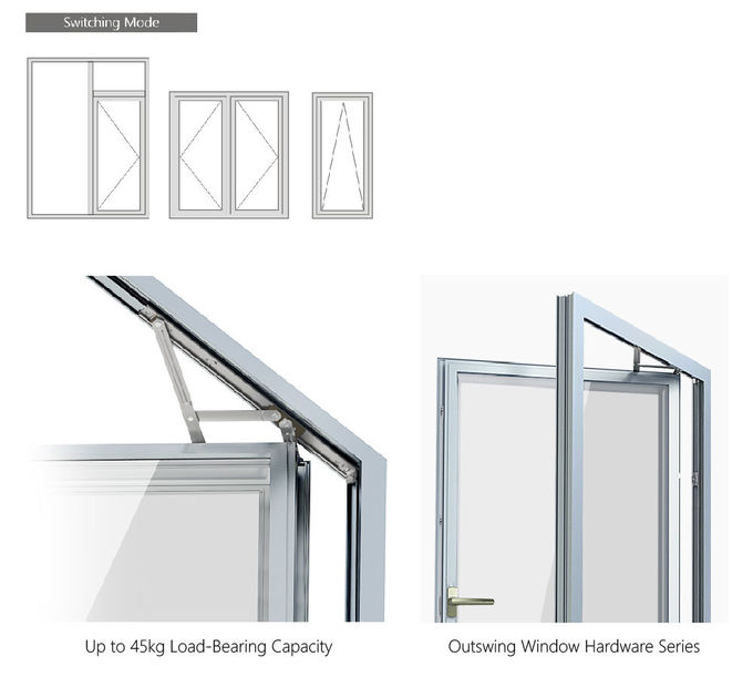 fenêtre de tissu pour rideaux avec des abat-jour, fenêtre en aluminium bon marché de tissu pour rideaux, fenêtre en aluminium en verre réfléchissante de tissu pour rideaux